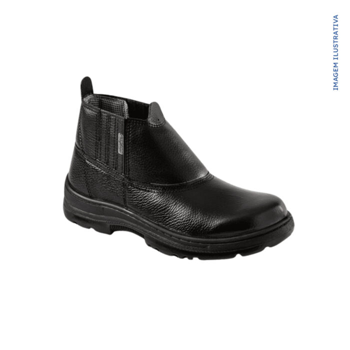 BOTINA ELASTICO BIQ PVC PRETO LINHA COMFORT - Imagem 5