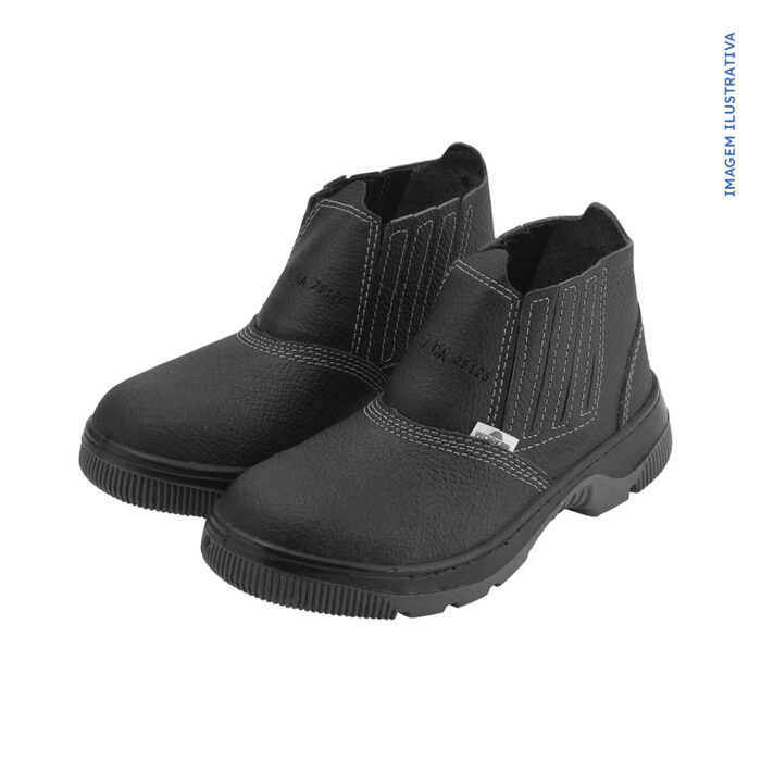 BOTINA ELASTICO BIQ PVC PRETO LINHA COMFORT - Imagem 2