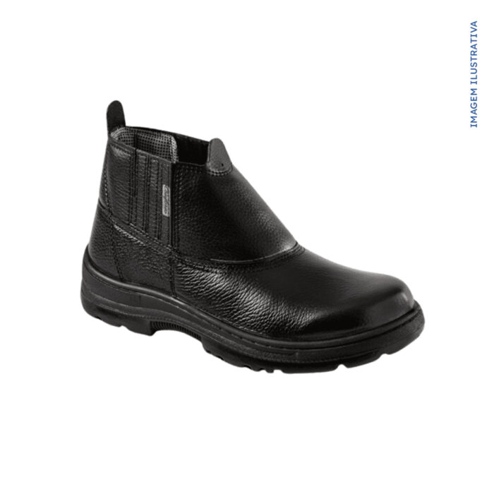 BOTINA ELASTICO BIQ PVC PRETO LINHA COMFORT - Imagem 3