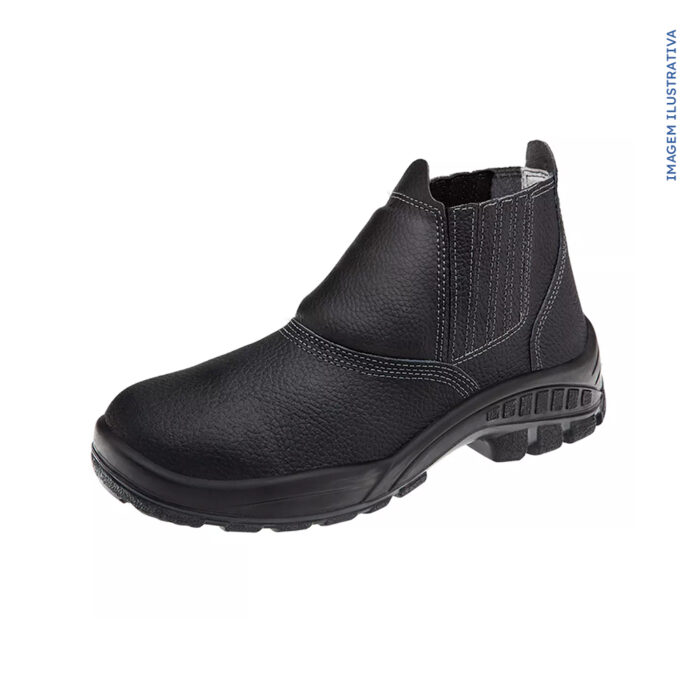 BOTINA ELASTICO BIQ PVC PRETO LINHA COMFORT